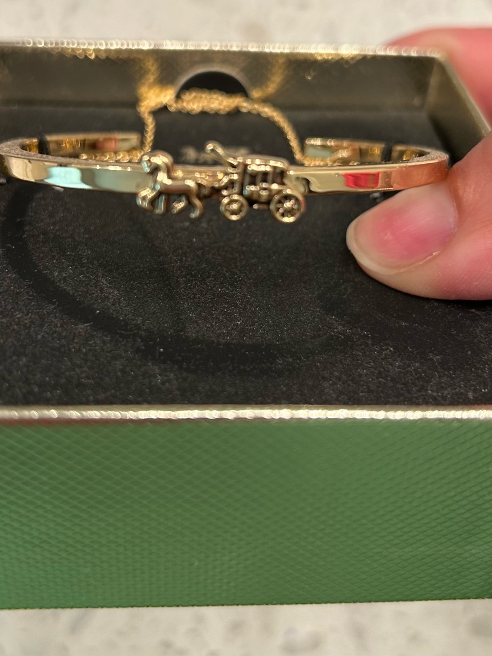 Coach Gold-Tone Hinged Bangle - Picture 4 of 5